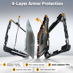 The Commander Series ultra-rugged case fits iPad Air 8th Gen 11-inch (2026). Features a 360° rotating kickstand, non-slip handle grip, and detachable crossbody strap. Built with PC+TPU armor for drop resistance. Supports bulk wholesale orders.