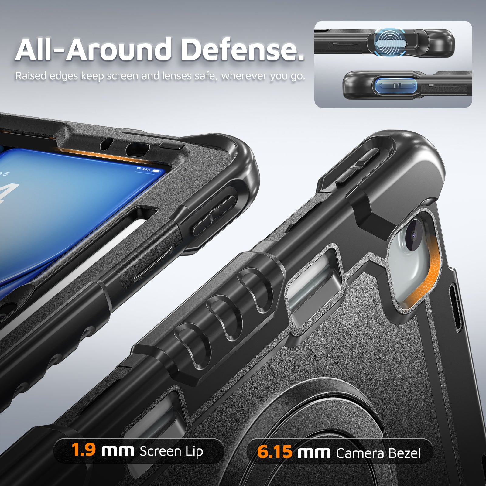 The Commander Series ultra-rugged case fits iPad Air 8th Gen 11-inch (2026). Features a 360° rotating kickstand, non-slip handle grip, and detachable crossbody strap. Built with PC+TPU armor for drop resistance. Supports bulk wholesale orders.