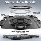 The Commander Series ultra-rugged case fits iPad Air 8th Gen 11-inch (2026). Features a 360° rotating kickstand, non-slip handle grip, and detachable crossbody strap. Built with PC+TPU armor for drop resistance. Supports bulk wholesale orders.