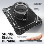 The Commander Series ultra-rugged case fits iPad Air 8th Gen 11-inch (2026). Features a 360° rotating kickstand, non-slip handle grip, and detachable crossbody strap. Built with PC+TPU armor for drop resistance. Supports bulk wholesale orders.