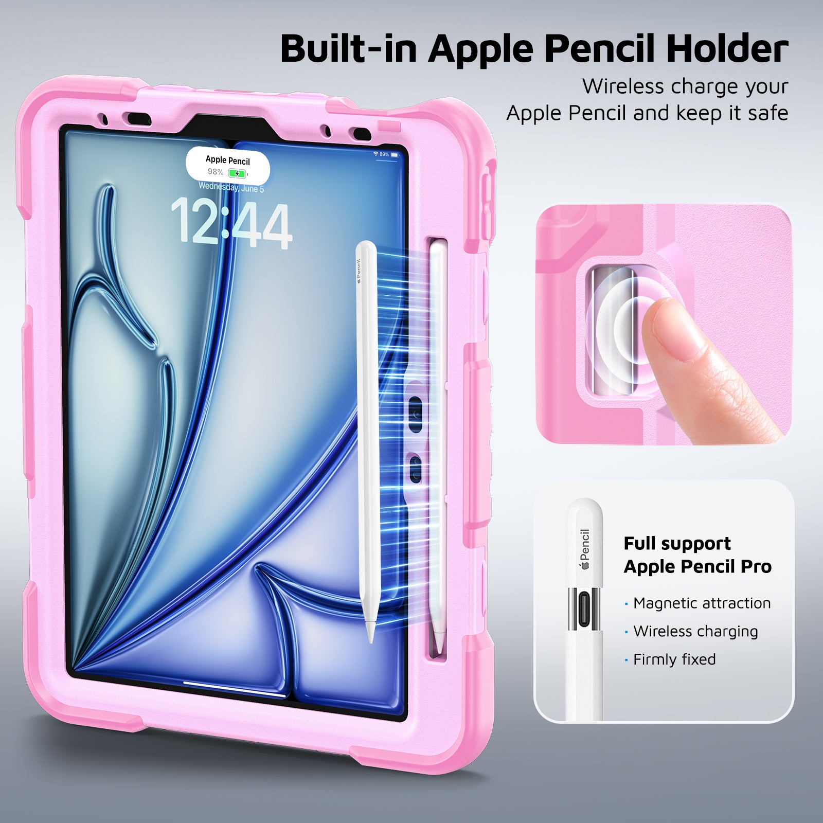 The Commander Series ultra-rugged case fits iPad Pro 11-inch 1st Gen (2018). Features a 360° rotating kickstand, non-slip handle grip, and detachable crossbody strap. Built with PC+TPU armor for drop resistance. Supports bulk wholesale orders.