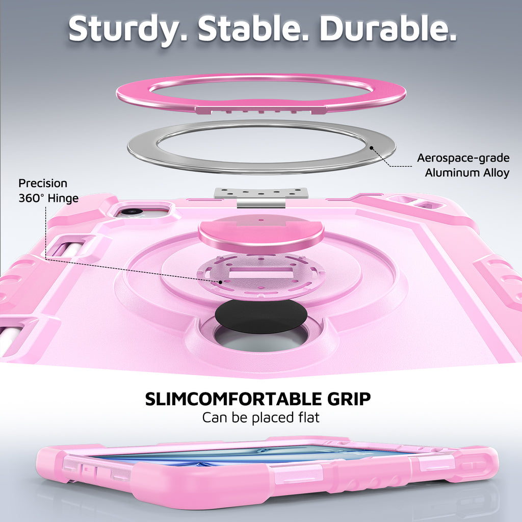 The Commander Series ultra-rugged case fits iPad Pro 11-inch 1st Gen (2018). Features a 360° rotating kickstand, non-slip handle grip, and detachable crossbody strap. Built with PC+TPU armor for drop resistance. Supports bulk wholesale orders.