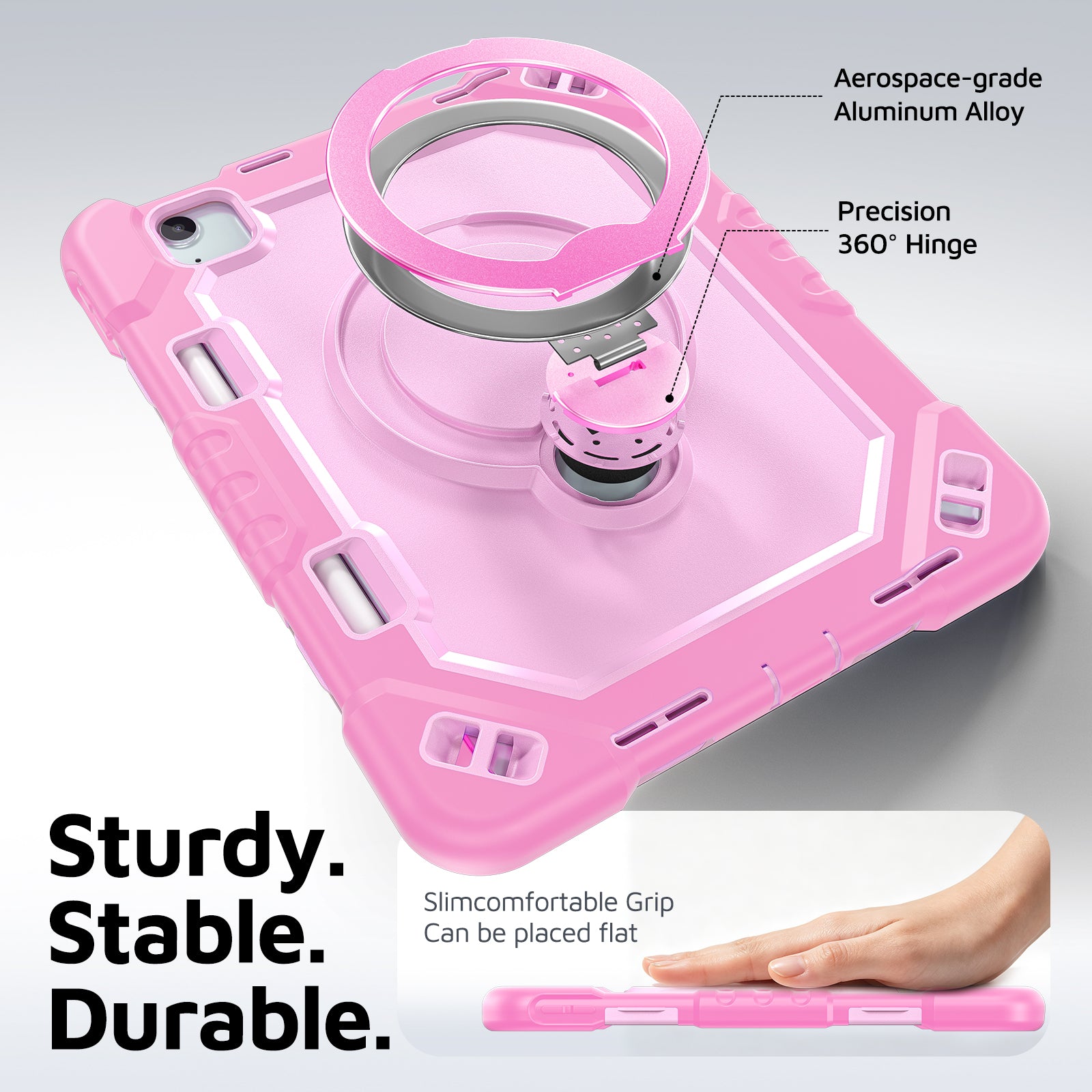 The Commander Series ultra-rugged case fits iPad Pro 11-inch 1st Gen (2018). Features a 360° rotating kickstand, non-slip handle grip, and detachable crossbody strap. Built with PC+TPU armor for drop resistance. Supports bulk wholesale orders.