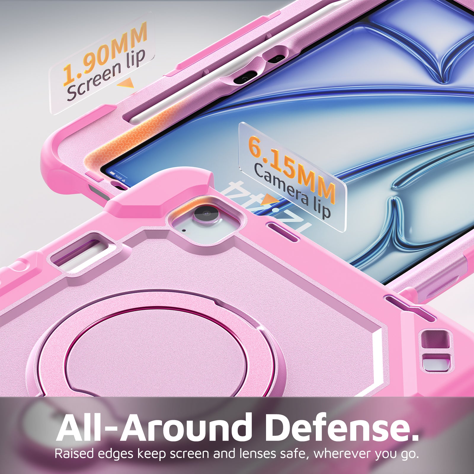 The Commander Series ultra-rugged case fits iPad Pro 11-inch 1st Gen (2018). Features a 360° rotating kickstand, non-slip handle grip, and detachable crossbody strap. Built with PC+TPU armor for drop resistance. Supports bulk wholesale orders.