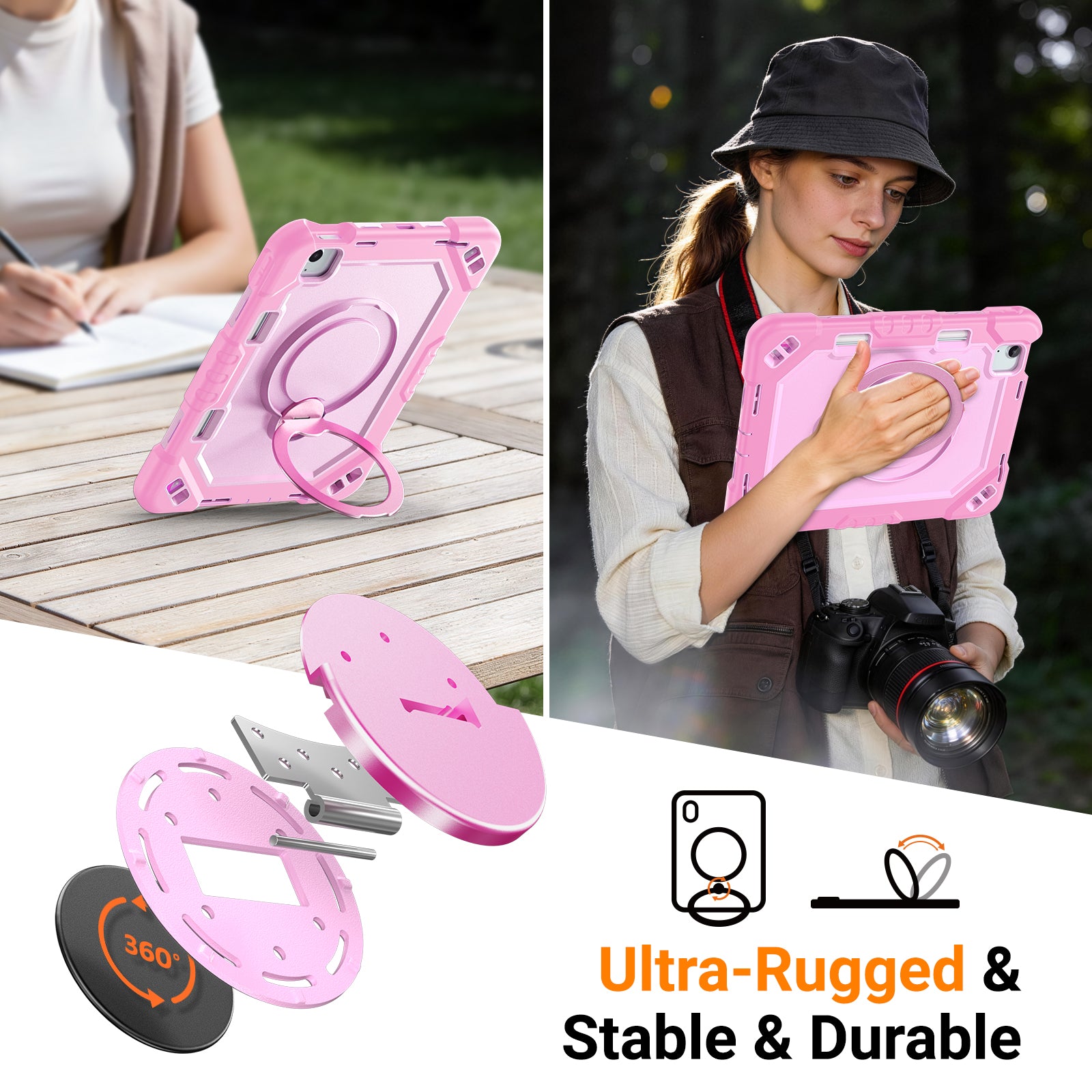 The Commander Series ultra-rugged case fits iPad Pro 11-inch 1st Gen (2018). Features a 360° rotating kickstand, non-slip handle grip, and detachable crossbody strap. Built with PC+TPU armor for drop resistance. Supports bulk wholesale orders.