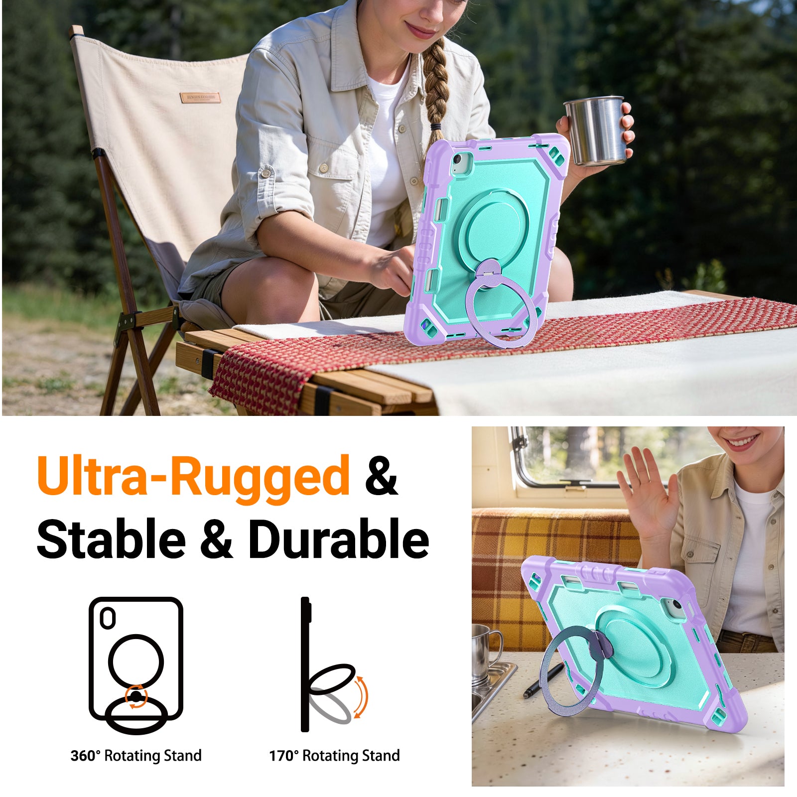 The Commander Series ultra-rugged case fits iPad Pro 11-inch 2nd Gen (2020). Features a 360° rotating kickstand, non-slip handle grip, and detachable crossbody strap. Built with PC+TPU armor for drop resistance. Supports bulk wholesale orders.
