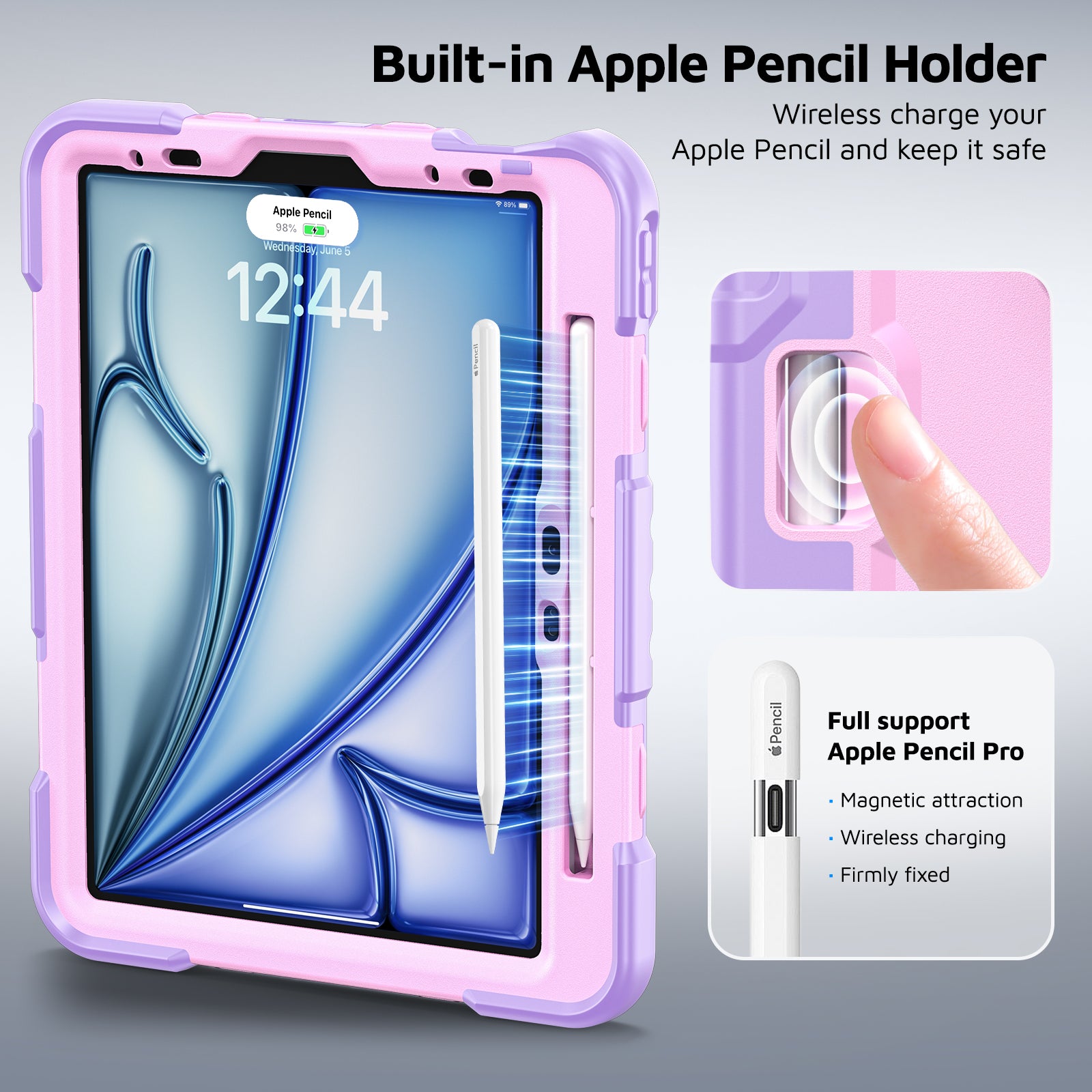 The Commander Series ultra-rugged case fits iPad Pro 11-inch 3rd Gen (2021). Features a 360° rotating kickstand, non-slip handle grip, and detachable crossbody strap. Built with PC+TPU armor for drop resistance. Supports bulk wholesale orders.