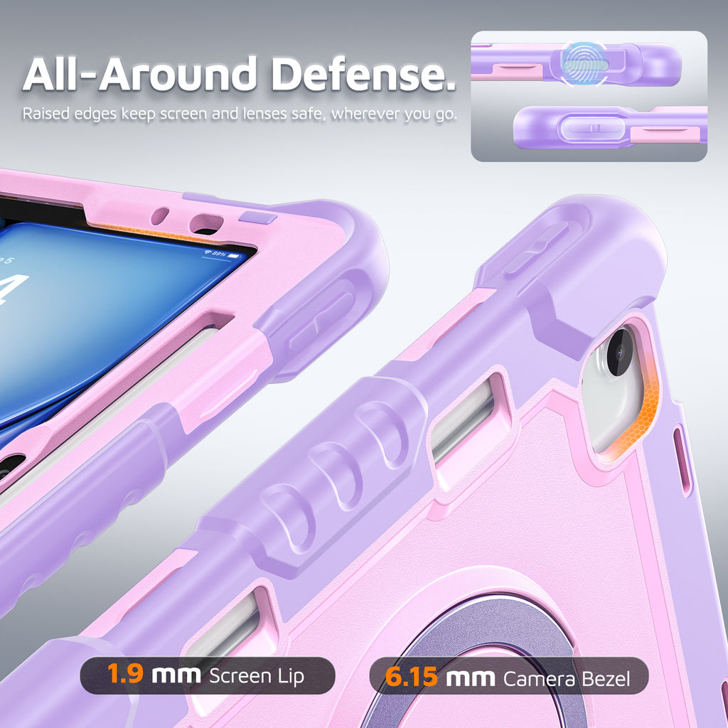 The Commander Series ultra-rugged case fits iPad Pro 11-inch 3rd Gen (2021). Features a 360° rotating kickstand, non-slip handle grip, and detachable crossbody strap. Built with PC+TPU armor for drop resistance. Supports bulk wholesale orders.
