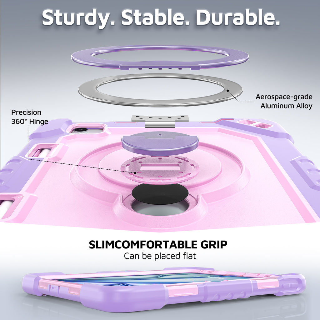 The Commander Series ultra-rugged case fits iPad Pro 11-inch 3rd Gen (2021). Features a 360° rotating kickstand, non-slip handle grip, and detachable crossbody strap. Built with PC+TPU armor for drop resistance. Supports bulk wholesale orders.