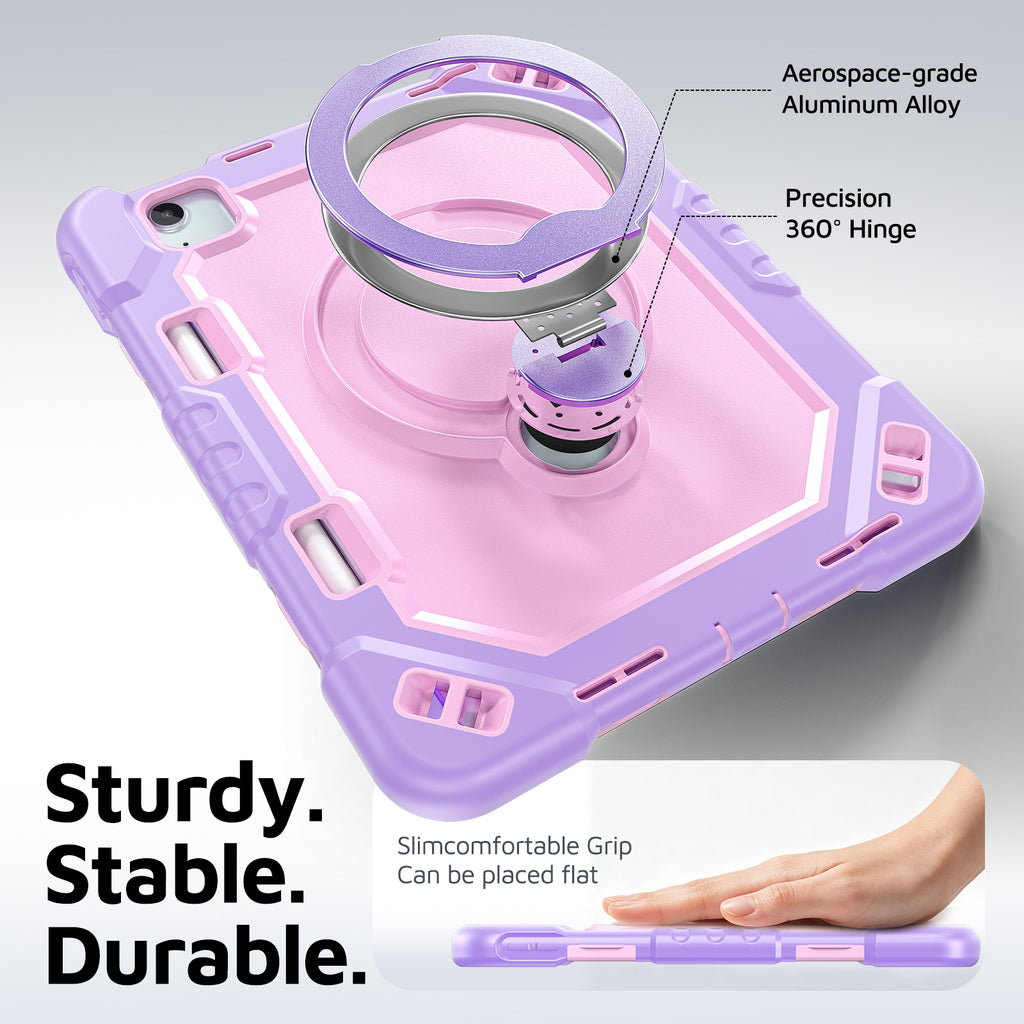 The Commander Series ultra-rugged case fits iPad Pro 11-inch 3rd Gen (2021). Features a 360° rotating kickstand, non-slip handle grip, and detachable crossbody strap. Built with PC+TPU armor for drop resistance. Supports bulk wholesale orders.
