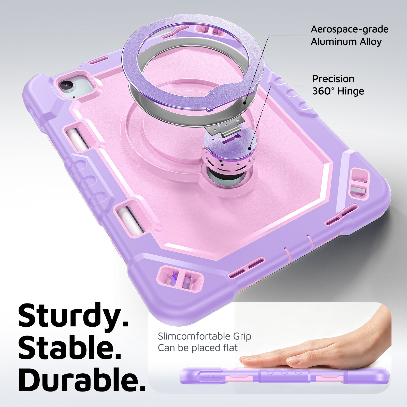 The Commander Series ultra-rugged case fits iPad Pro 11-inch 3rd Gen (2021). Features a 360° rotating kickstand, non-slip handle grip, and detachable crossbody strap. Built with PC+TPU armor for drop resistance. Supports bulk wholesale orders.