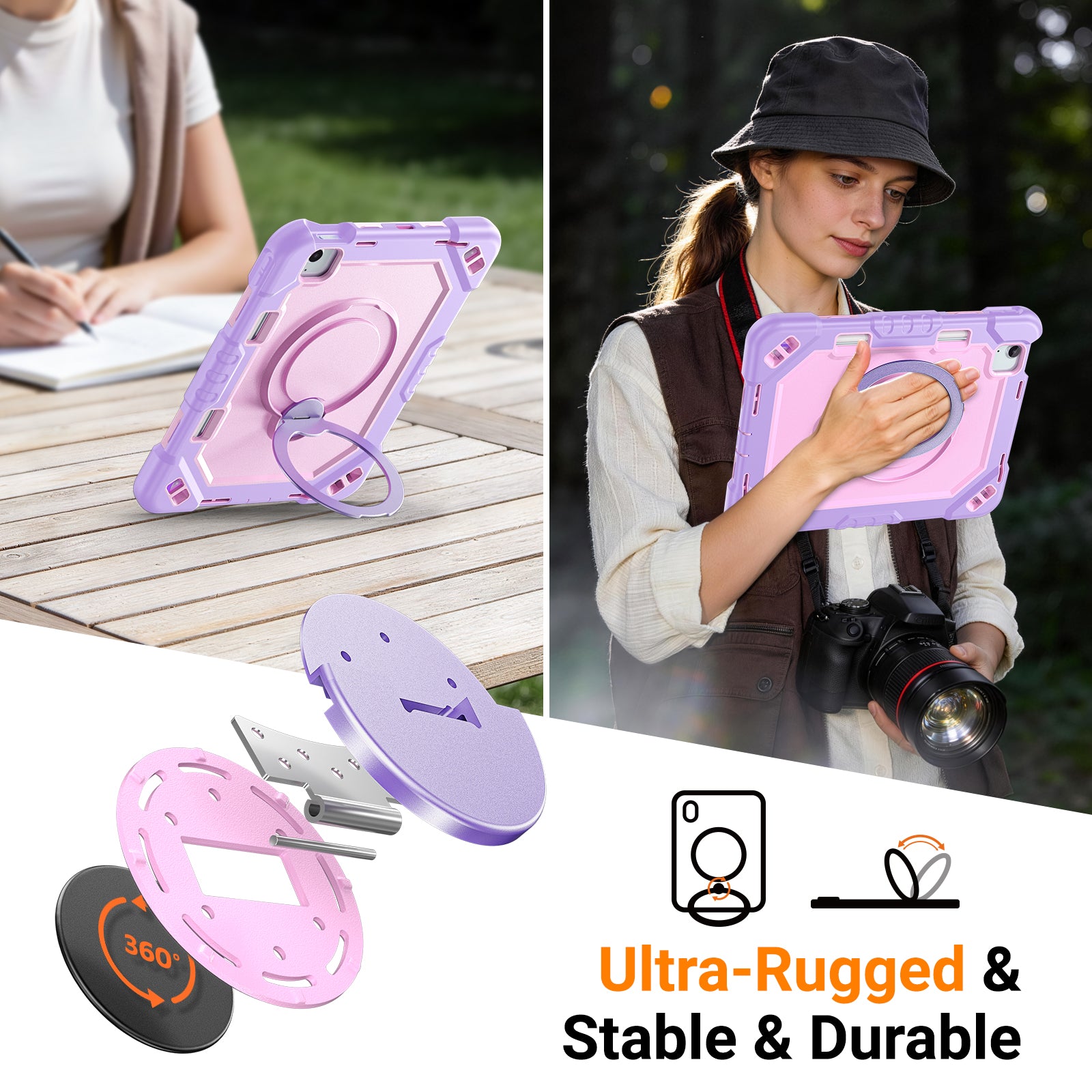 The Commander Series ultra-rugged case fits iPad Pro 11-inch 3rd Gen (2021). Features a 360° rotating kickstand, non-slip handle grip, and detachable crossbody strap. Built with PC+TPU armor for drop resistance. Supports bulk wholesale orders.