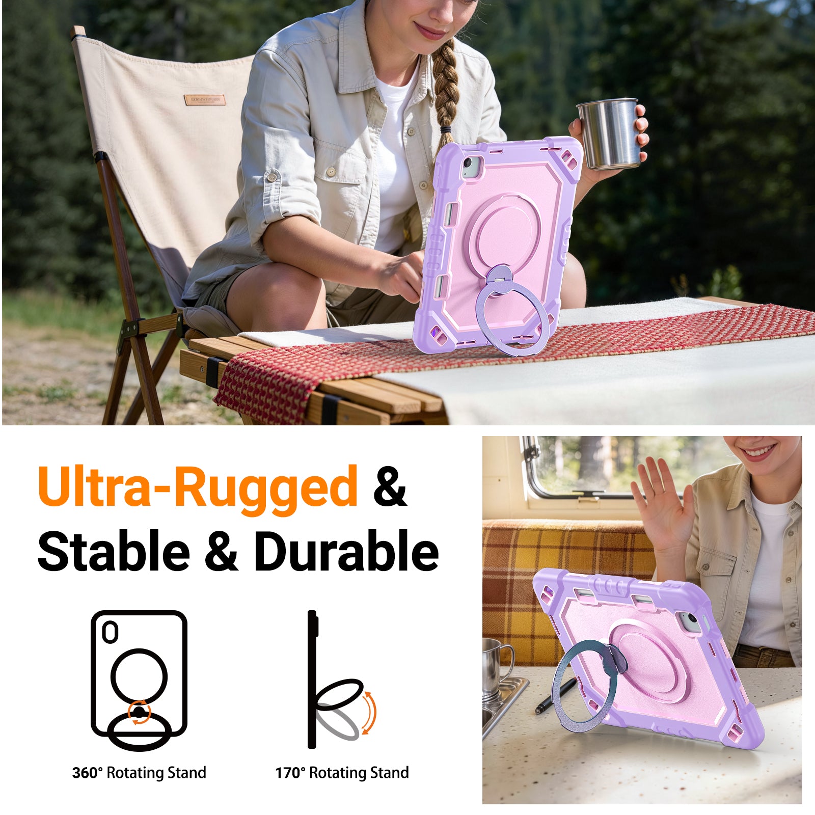 The Commander Series ultra-rugged case fits iPad Pro 11-inch 3rd Gen (2021). Features a 360° rotating kickstand, non-slip handle grip, and detachable crossbody strap. Built with PC+TPU armor for drop resistance. Supports bulk wholesale orders.
