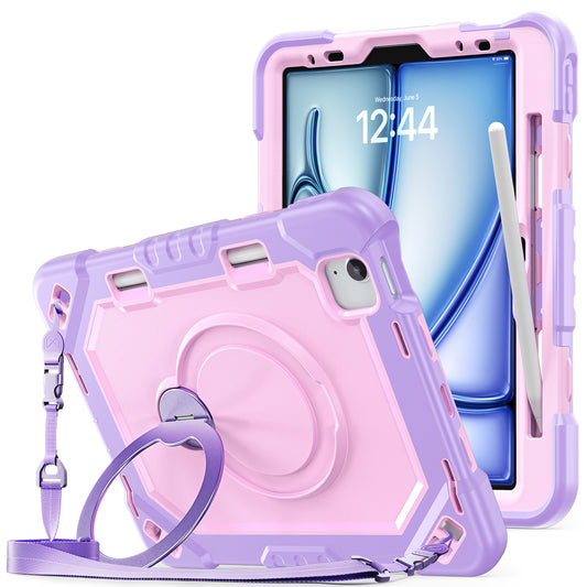 The Commander Series ultra-rugged case fits iPad Pro 11-inch 3rd Gen (2021). Features a 360° rotating kickstand, non-slip handle grip, and detachable crossbody strap. Built with PC+TPU armor for drop resistance. Supports bulk wholesale orders.