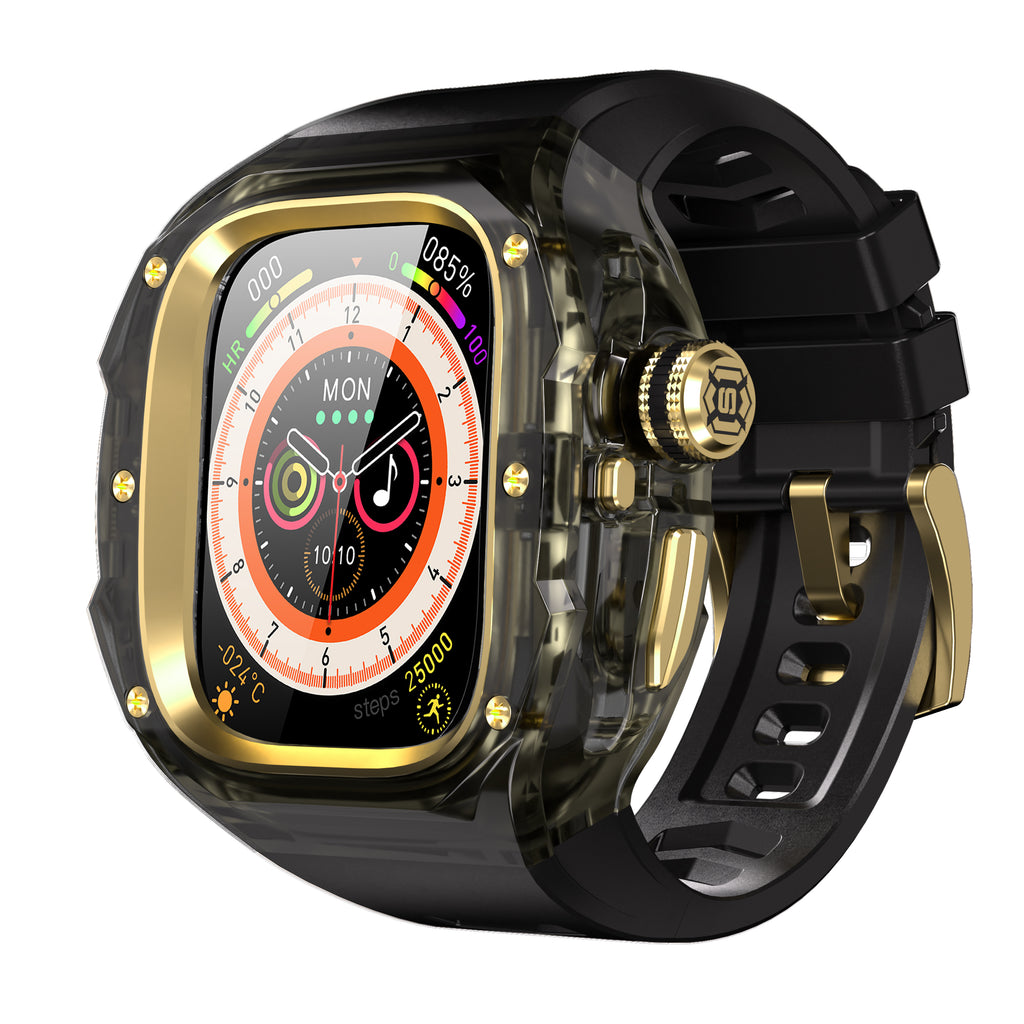 This rugged crystal case is specially designed for Apple Watch Ultra 1 (49mm, 2022). Crafted from premium aviation-grade aluminum alloy 6603, high-strength polycarbonate, 316 stainless steel, and 304 stainless steel, it delivers exceptional durability while remaining lightweight and glossy.