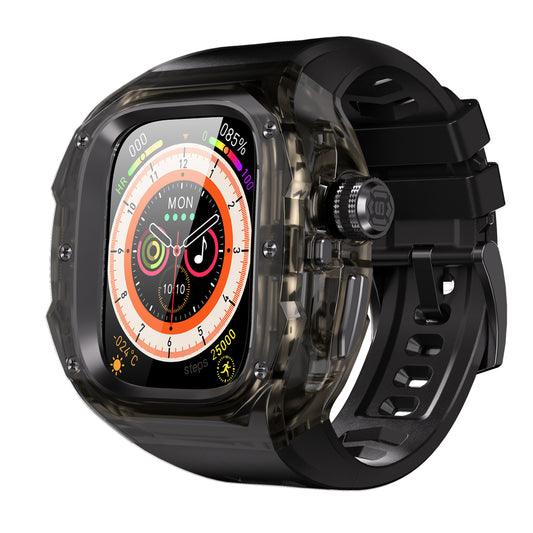 This rugged crystal case is specially designed for Apple Watch Ultra 1 (49mm, 2022). Crafted from premium aviation-grade aluminum alloy 6603, high-strength polycarbonate, 316 stainless steel, and 304 stainless steel, it delivers exceptional durability while remaining lightweight and glossy.
