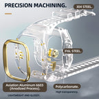 This rugged crystal case is specially designed for Apple Watch Ultra 2 (49mm, 2023). Crafted from premium aviation-grade aluminum alloy 6603, high-strength polycarbonate, 316 stainless steel, and 304 stainless steel, it delivers exceptional durability while remaining lightweight and glossy.