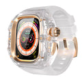 This rugged crystal case is specially designed for Apple Watch Ultra 3 (49mm, 2025). Crafted from premium aviation-grade aluminum alloy 6603, high-strength polycarbonate, 316 stainless steel, and 304 stainless steel, it delivers exceptional durability while remaining lightweight and glossy.