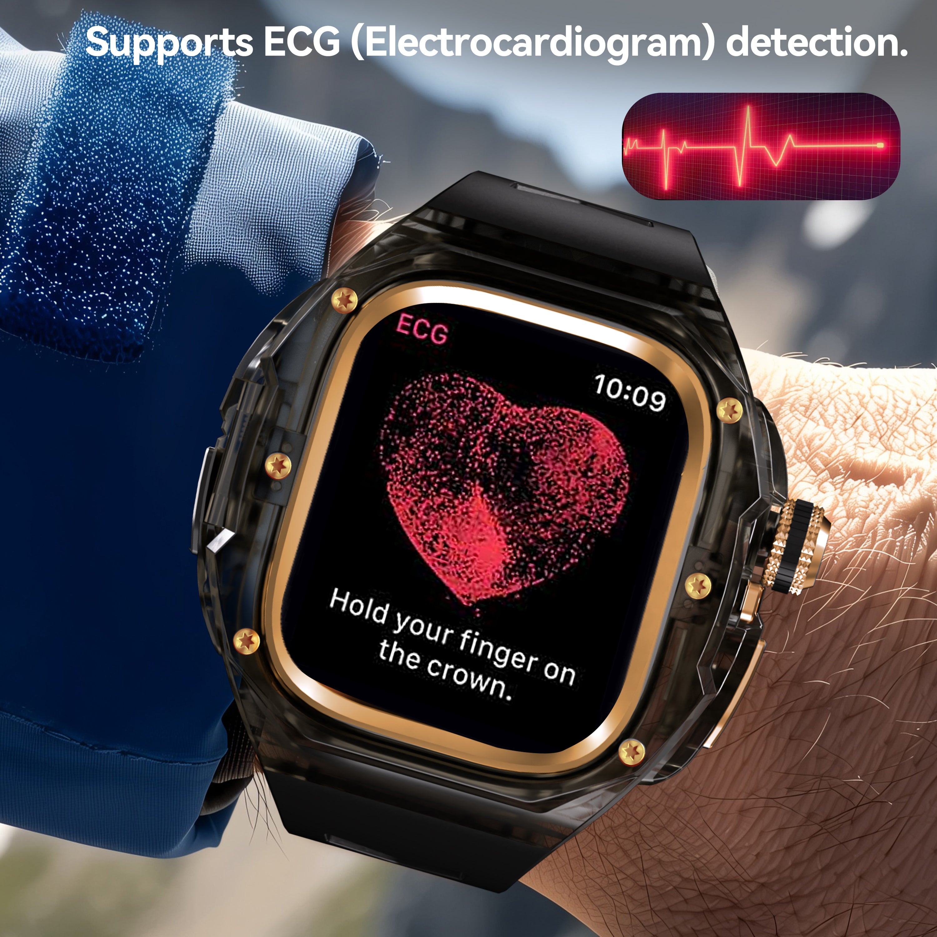 This rugged crystal case is specially designed for Apple Watch Ultra 3 (49mm, 2025). Crafted from premium aviation-grade aluminum alloy 6603, high-strength polycarbonate, 316 stainless steel, and 304 stainless steel, it delivers exceptional durability while remaining lightweight and glossy.