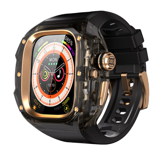 This rugged crystal case is specially designed for Apple Watch Ultra 3 (49mm, 2025). Crafted from premium aviation-grade aluminum alloy 6603, high-strength polycarbonate, 316 stainless steel, and 304 stainless steel, it delivers exceptional durability while remaining lightweight and glossy.