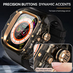 This rugged crystal case is specially designed for Apple Watch Ultra 3 (49mm, 2025). Crafted from premium aviation-grade aluminum alloy 6603, high-strength polycarbonate, 316 stainless steel, and 304 stainless steel, it delivers exceptional durability while remaining lightweight and glossy.