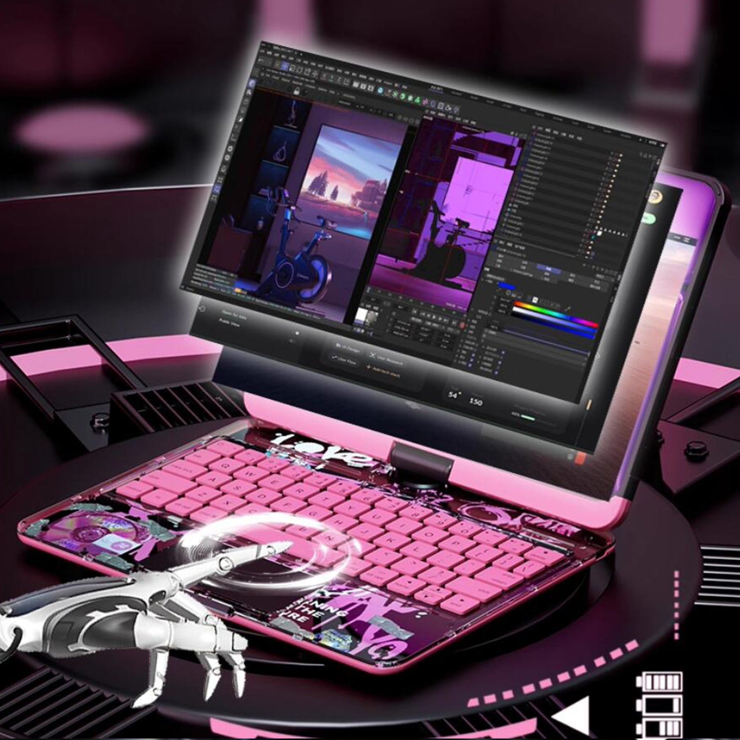 crystal-clamshell-rotating-stand-ipad-mini-6-keyboard-case_2