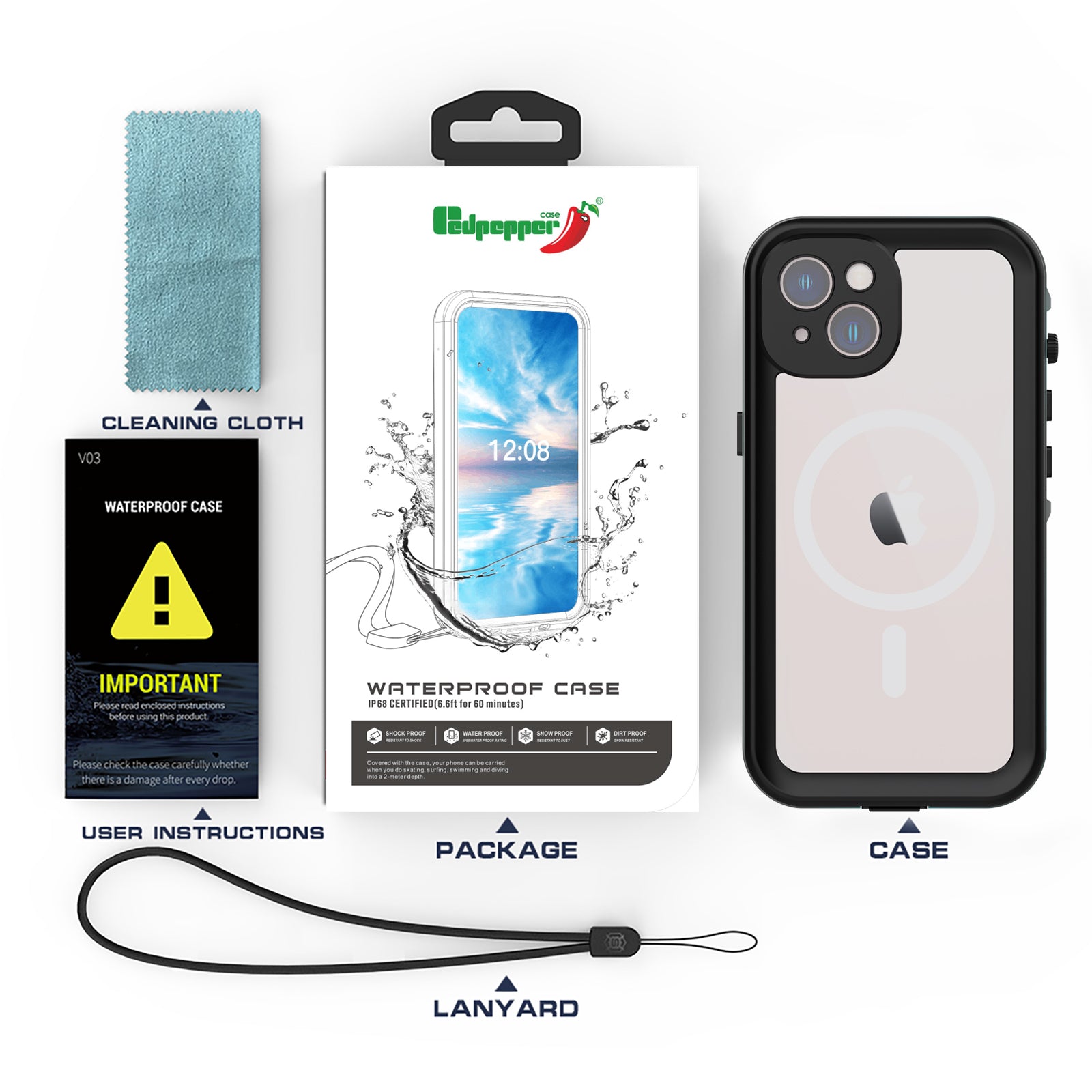 dot-clear-magsafe-diving-iphone-14-waterproof-case-4