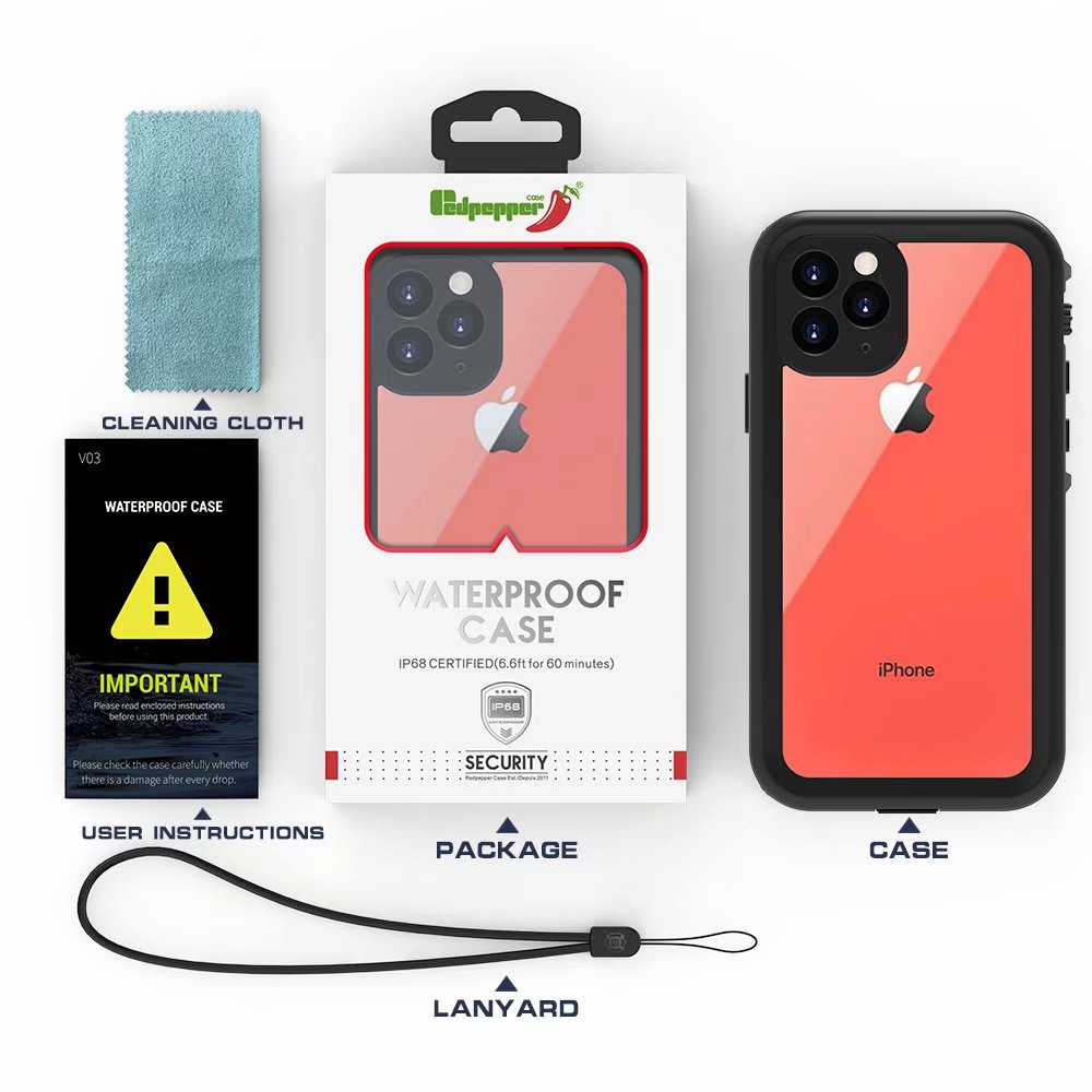 dot-clear-swimming-diving-iphone-11-pro-waterproof-cover-9
