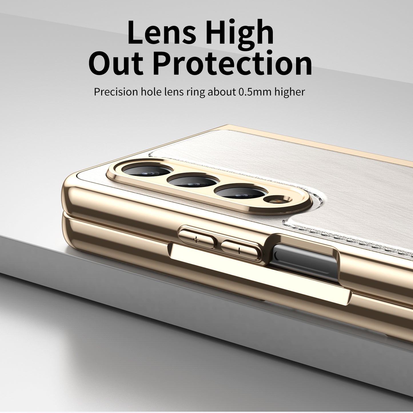 electroplated-gold-silk-leather-galaxy-z-fold3-case-tempered-film_3