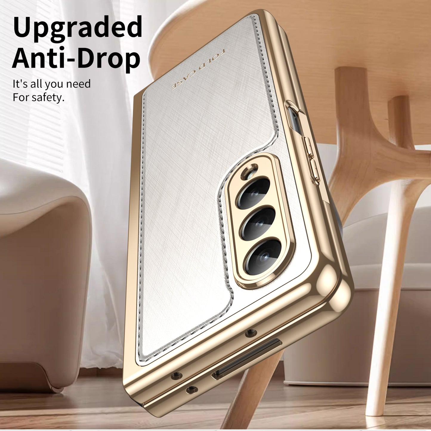 electroplated-gold-silk-leather-galaxy-z-fold3-case-tempered-film_6