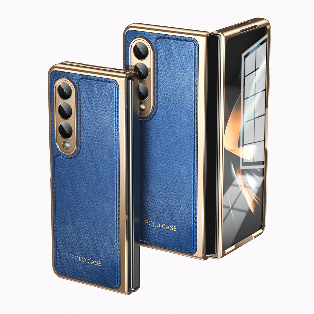 electroplated-gold-silk-leather-galaxy-z-fold4-case-tempered-film_10