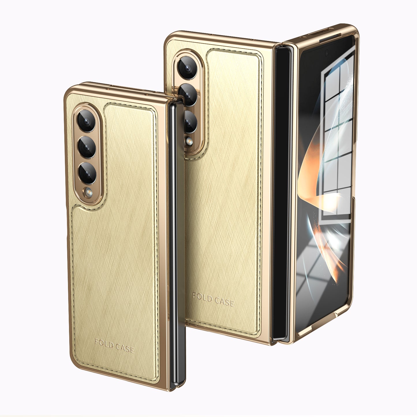 electroplated-gold-silk-leather-galaxy-z-fold4-case-tempered-film_11
