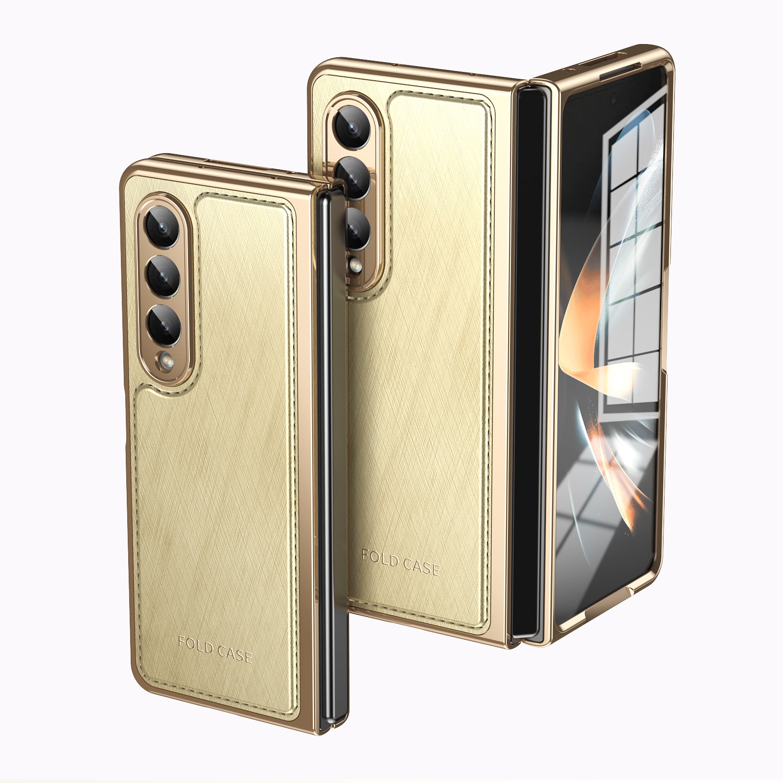 electroplated-gold-silk-leather-galaxy-z-fold4-case-tempered-film_11