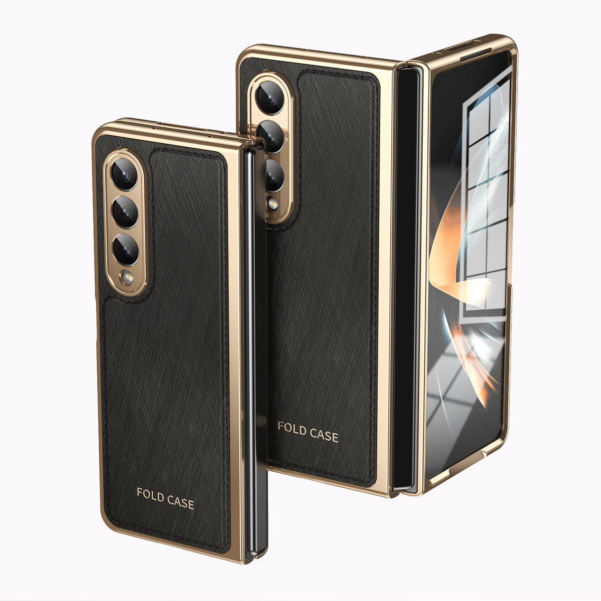 electroplated-gold-silk-leather-galaxy-z-fold4-case-tempered-film_12