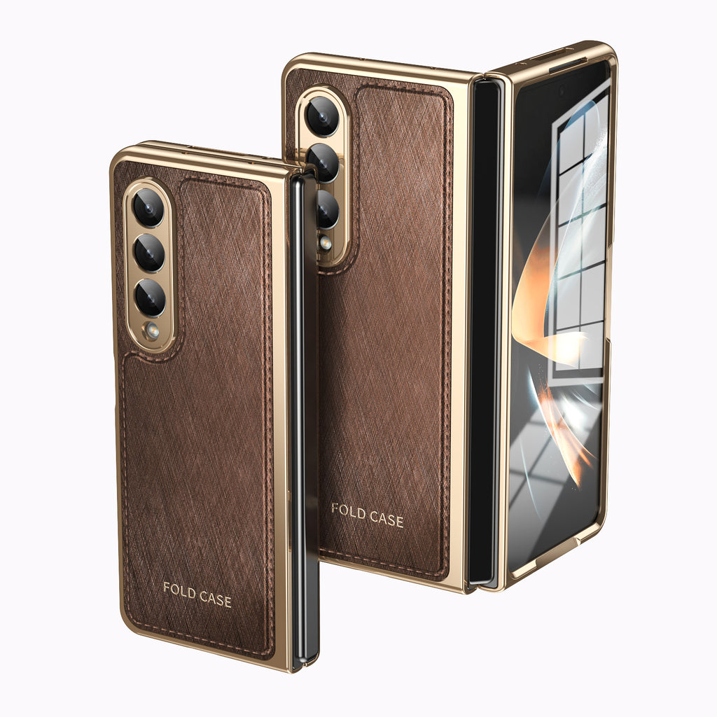 electroplated-gold-silk-leather-galaxy-z-fold4-case-tempered-film_13