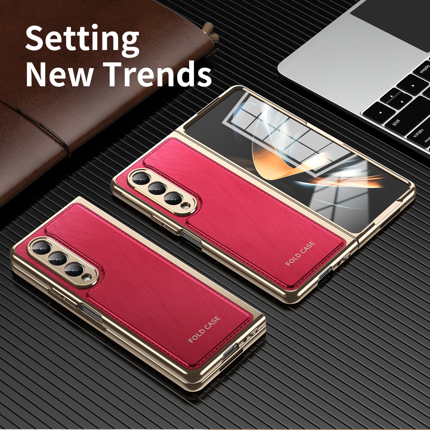 electroplated-gold-silk-leather-galaxy-z-fold4-case-tempered-film_4