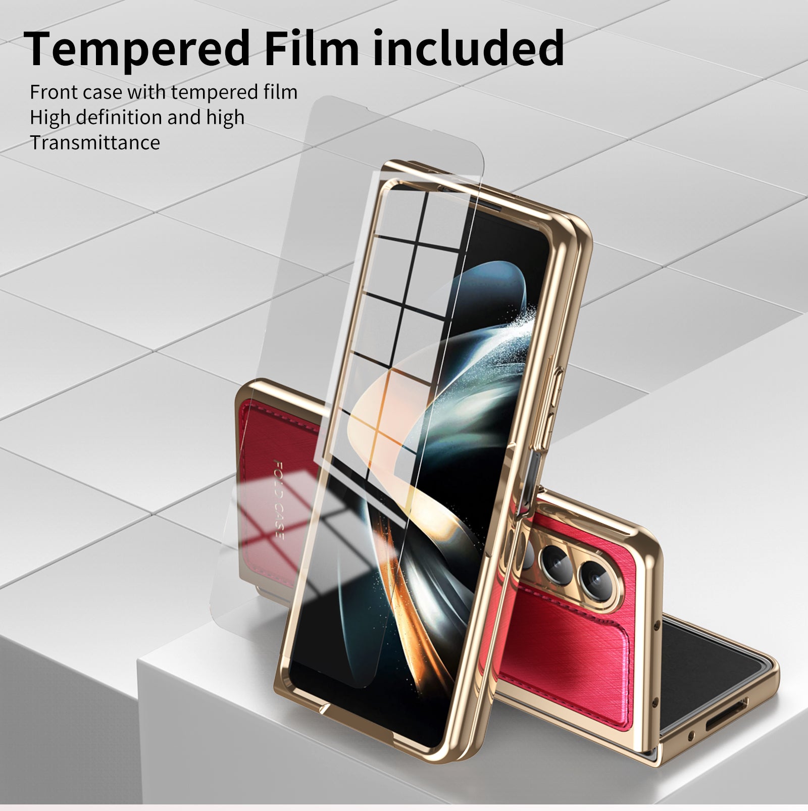 electroplated-gold-silk-leather-galaxy-z-fold4-case-tempered-film_6