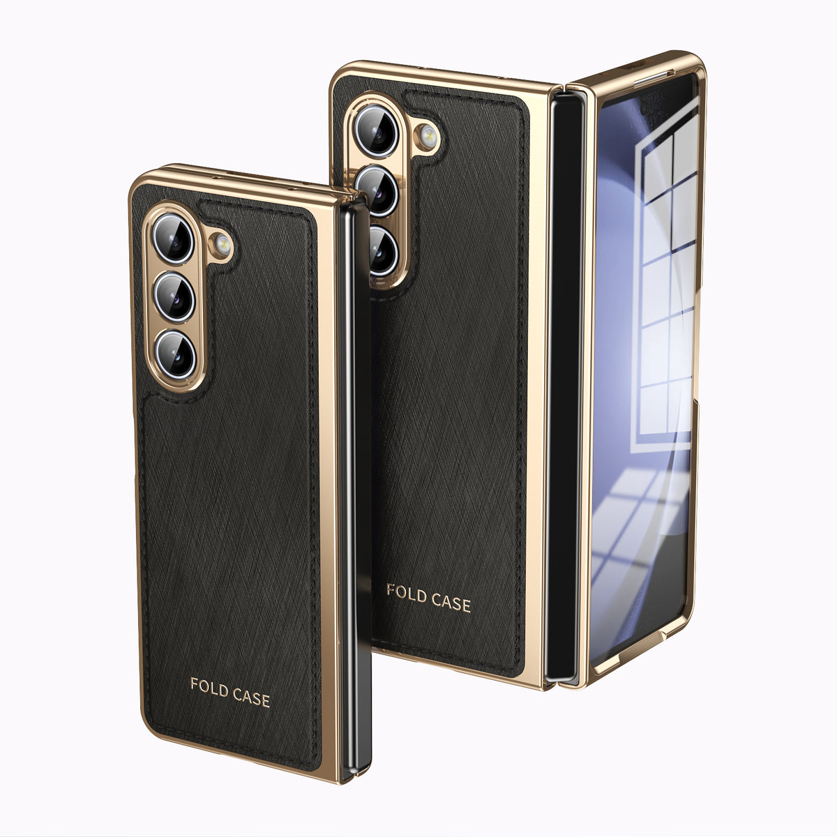 electroplated-gold-silk-leather-galaxy-z-fold5-case-tempered-film_11