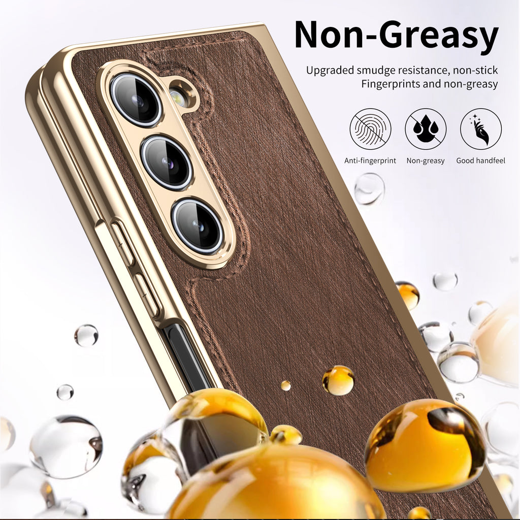 electroplated-gold-silk-leather-galaxy-z-fold5-case-tempered-film_3