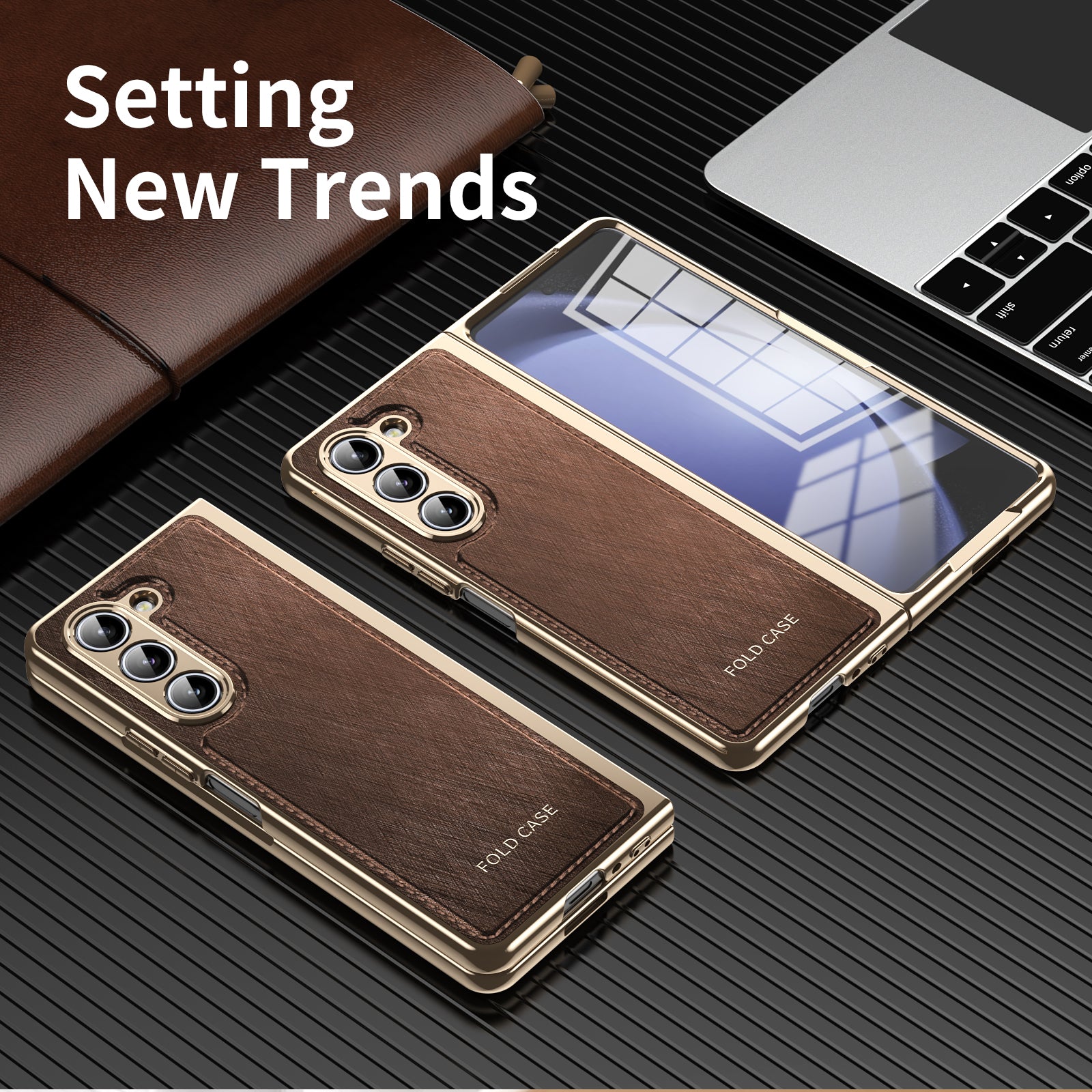 electroplated-gold-silk-leather-galaxy-z-fold5-case-tempered-film_4