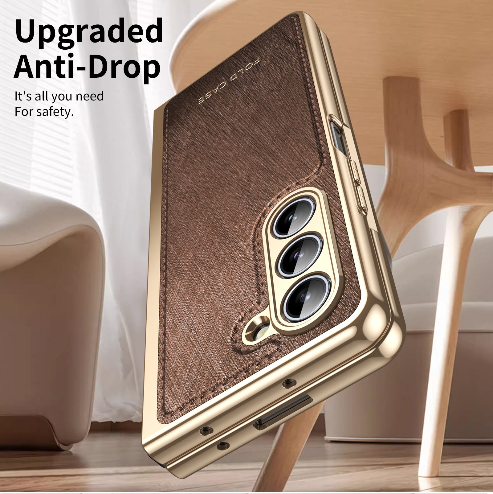 electroplated-gold-silk-leather-galaxy-z-fold5-case-tempered-film_5