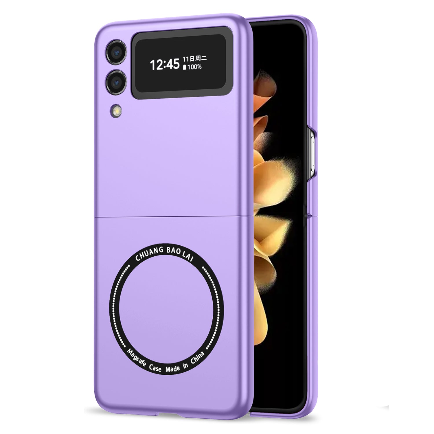Ultramarinelife Frosted Magsafe Galaxy Z Flip3 Case Anti-Fingerprint  Purple