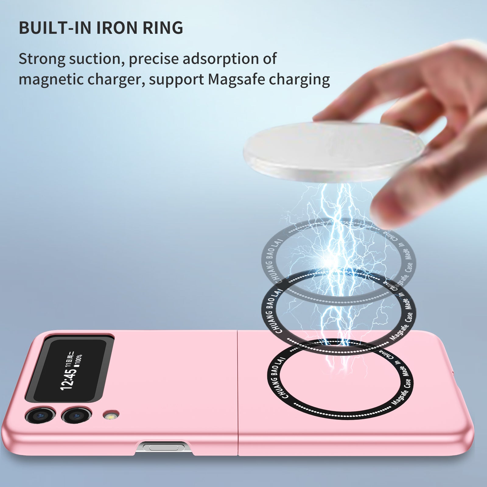 Ultramarinelife Frosted Magsafe Galaxy Z Flip3 Case Anti-Fingerprint  Built-in Magnetic