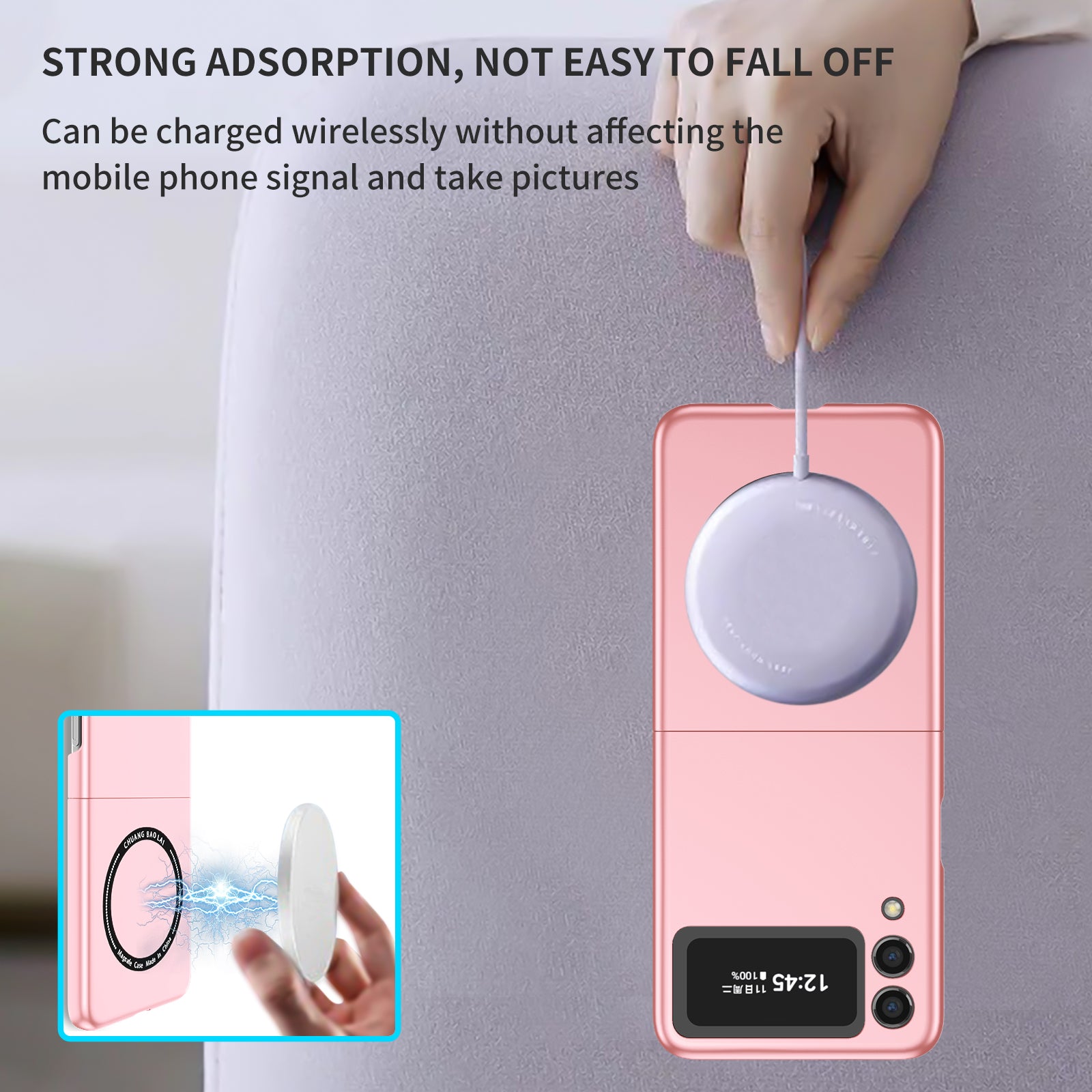 Ultramarinelife Frosted Magsafe Galaxy Z Flip3 Case Anti-Fingerprint with Strong Magnetics