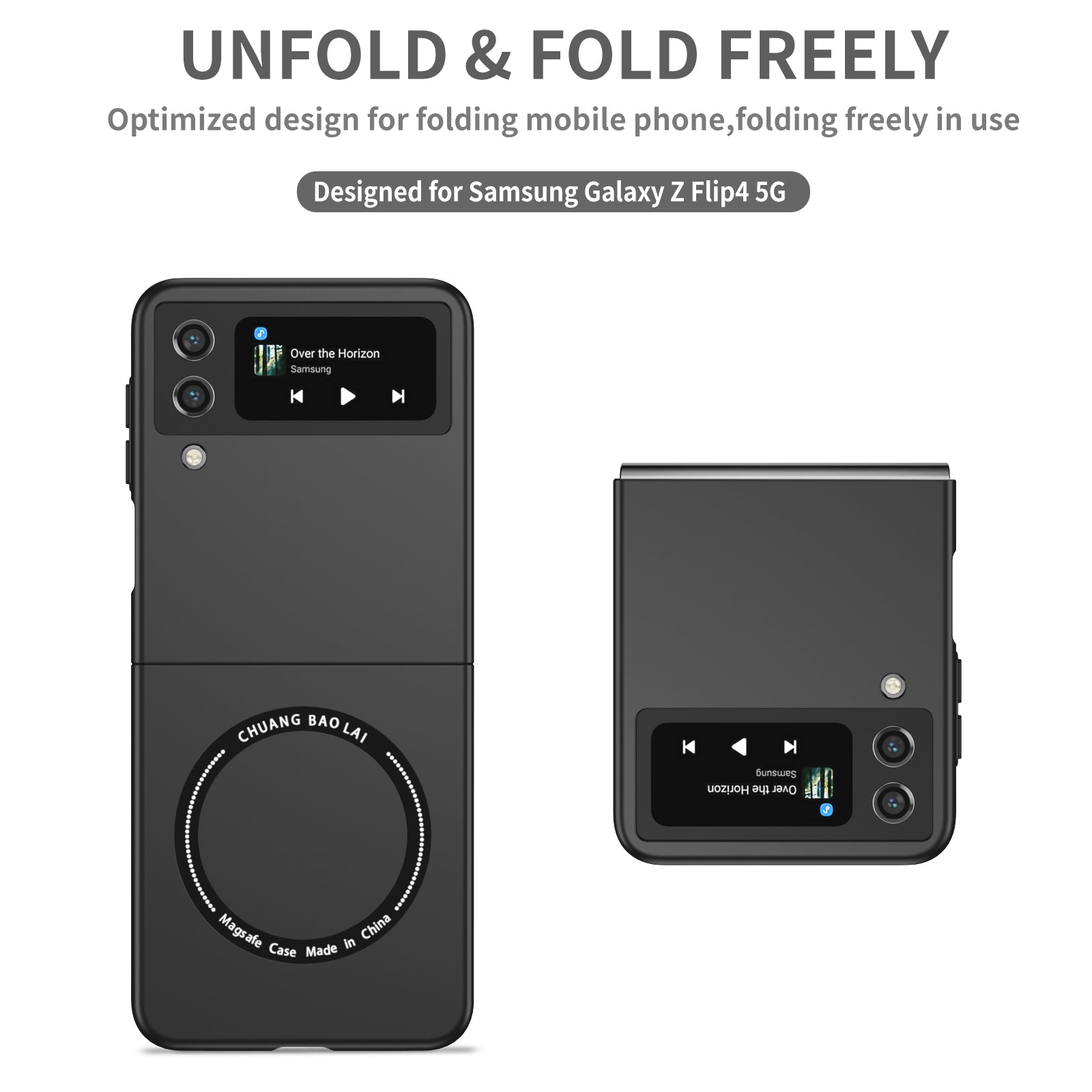 Ultramarinelife Frosted Magsafe Galaxy Z Flip4 Case Anti-Fingerprint  Fold Freely