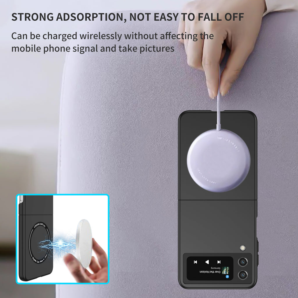 Ultramarinelife Frosted Magsafe Galaxy Z Flip4 Case Anti-Fingerprint Strong Magnetics