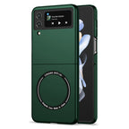 Ultramarinelife Frosted Magsafe Galaxy Z Flip4 Case Anti-Fingerprint  Green Color