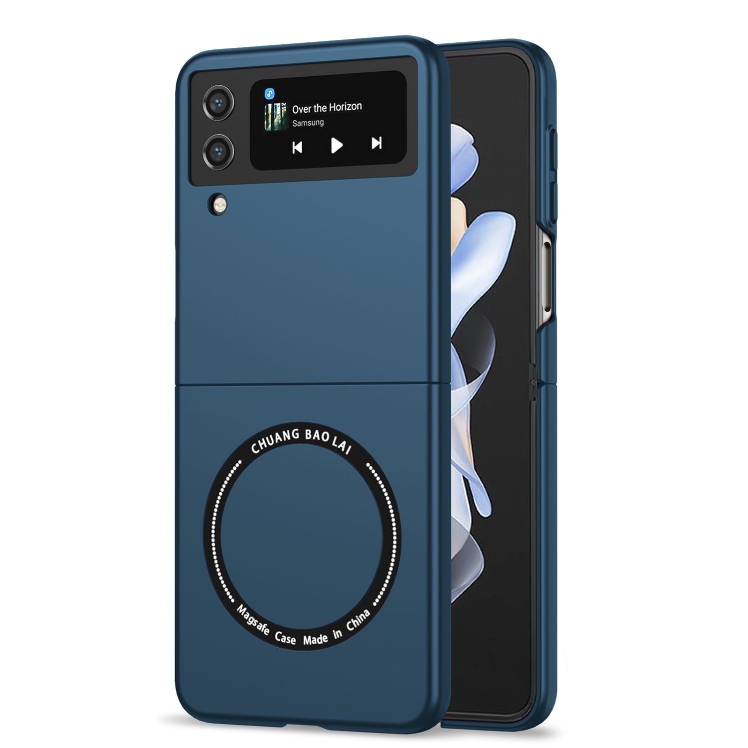 Ultramarinelife Frosted Magsafe Galaxy Z Flip4 Case Anti-Fingerprint  Blue Color