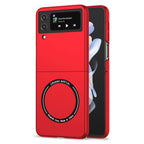 Ultramarinelife Frosted Magsafe Galaxy Z Flip4 Case Anti-Fingerprint Red Color