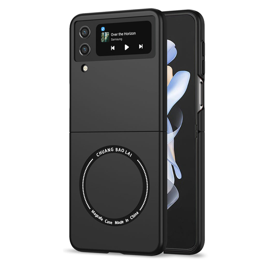 Ultramarinelife Frosted Magsafe Galaxy Z Flip4 Case Anti-Fingerprint Black Color